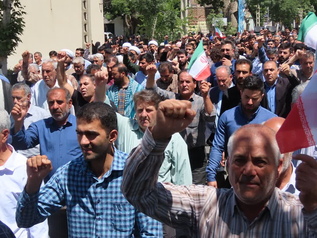 خروش مردم ولایی و انقلابی شهرستان چایپاره در مراسم راهپیمایی خشم و نصر (همدلی و ایستادگی) درپی اقدام جنایتکارانه رژیم صهیونیستی علیه جمهوری اسلامی ایران