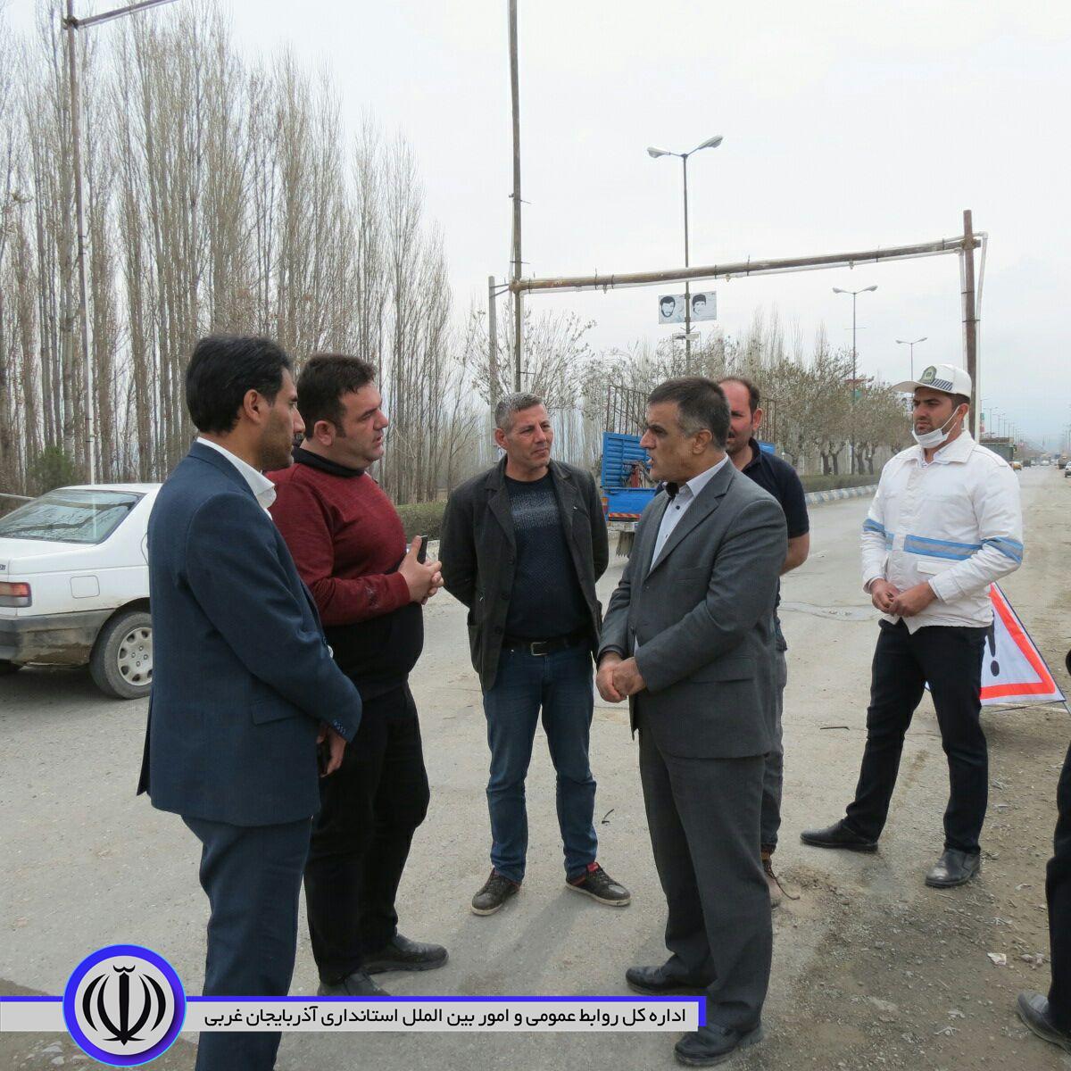 بازدیدفرمانداراز گیت ضدعفونی درشهرستان چایپاره