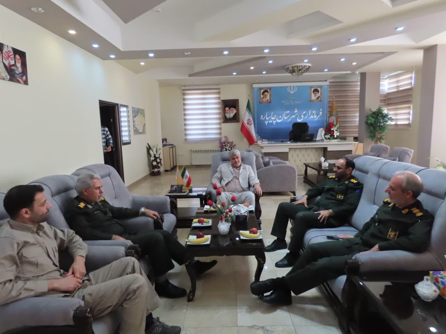 دیدار دبیر اشراف کلی سپاه شهدای استان آذربایجان غربی با فرماندار چایپاره