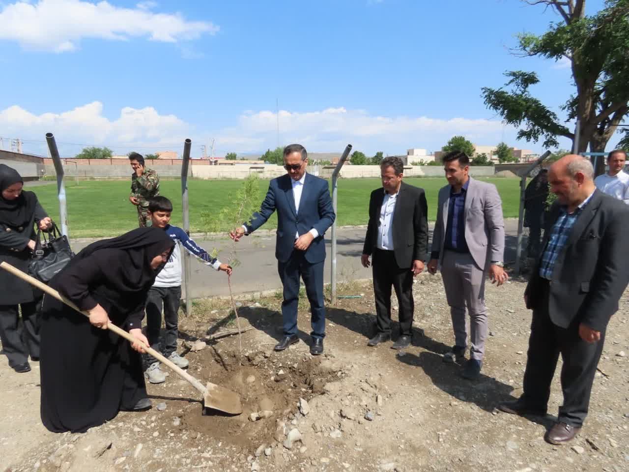 مراسم درختکاری به مناسبت جوانی جمعیت با تقویت شعار هویت مادری در شهرستان چایپاره