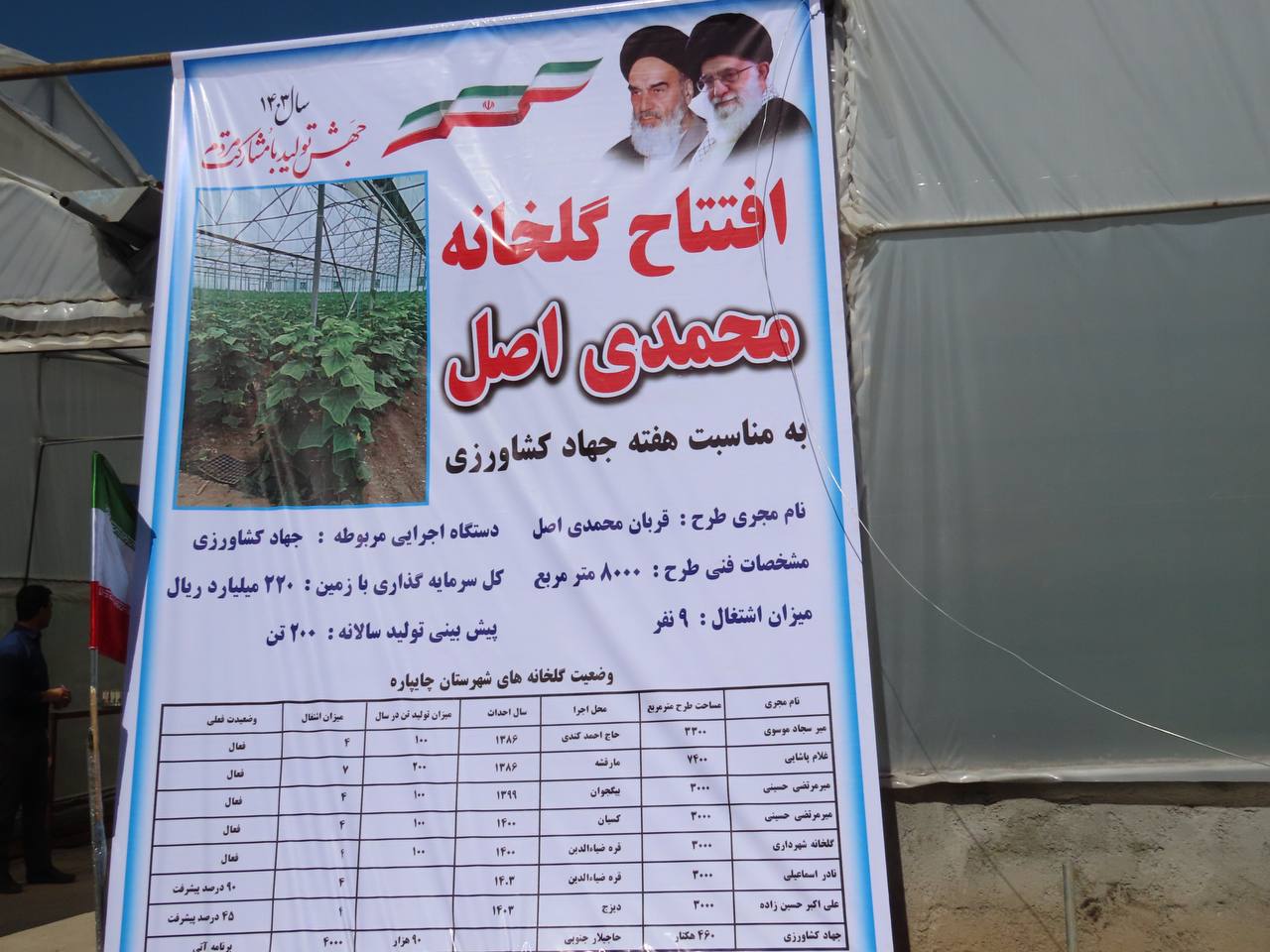 مراسم افتتاح گلخانه شهرستان چایپاره