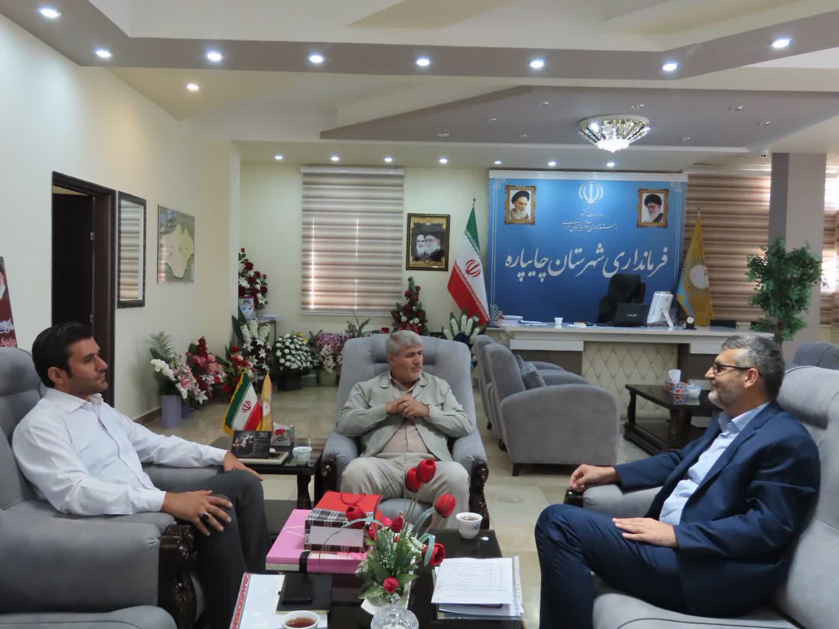 دیدار مجری طرحهای اشتغال آفرین بنیاد برکت در استان با سرپرست فرمانداری چایپاره جهت تبریک انتصاب ایشان