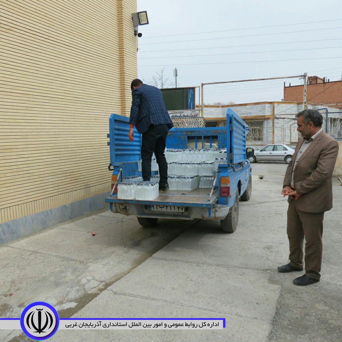 تهیه و توزیع محلول ضدعفونی الکلی در شهرستان چایپاره