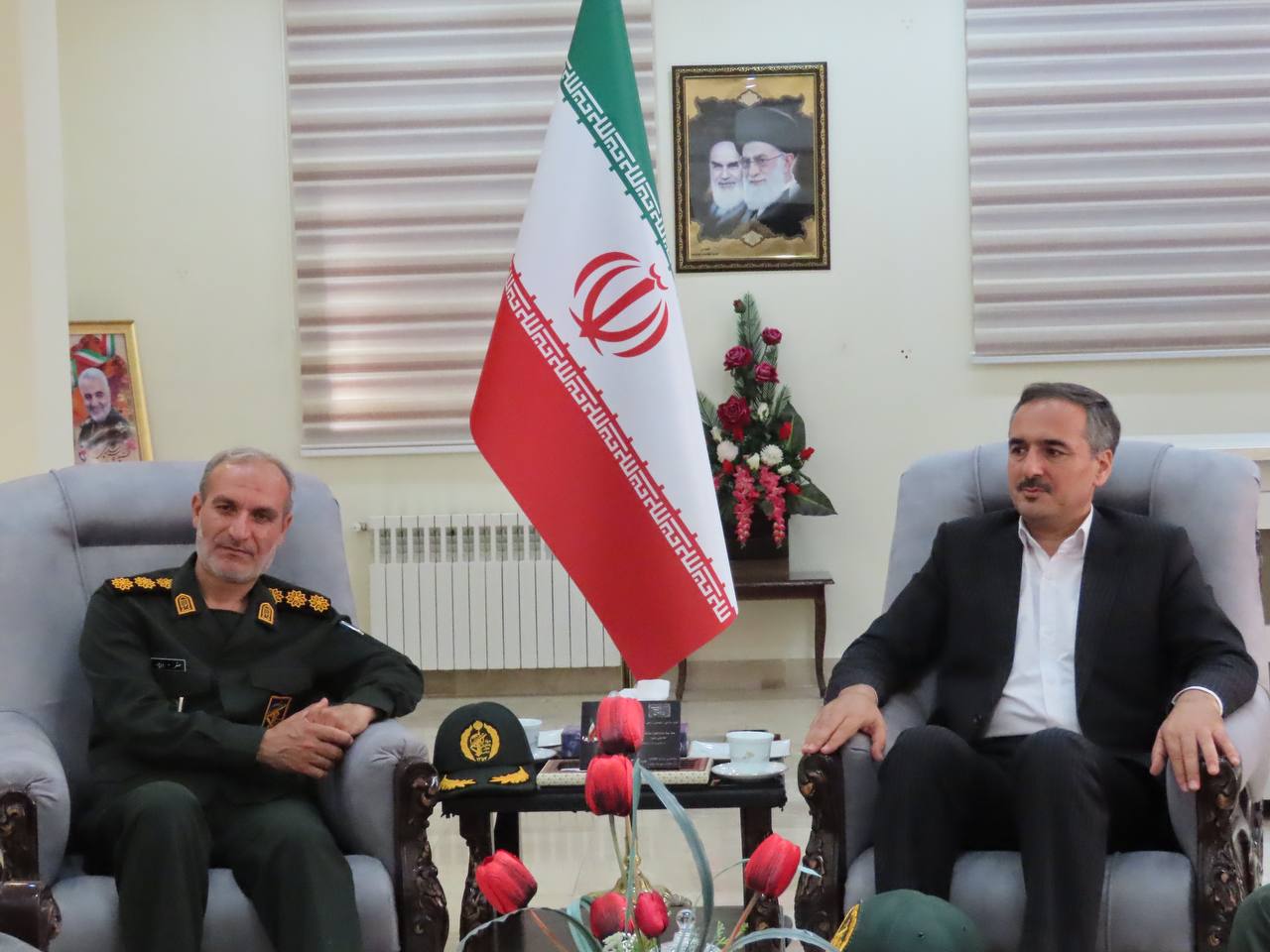 دیدار فرمانده ناحیه مقاومت بسیج شهرستان با فرماندار