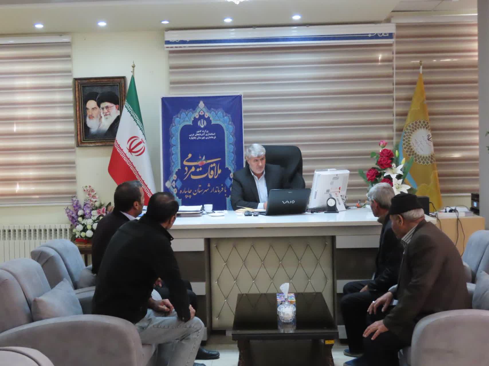 احصاء و بررسی مشکلات مردمی توسط فرماندار شهرستان چایپاره