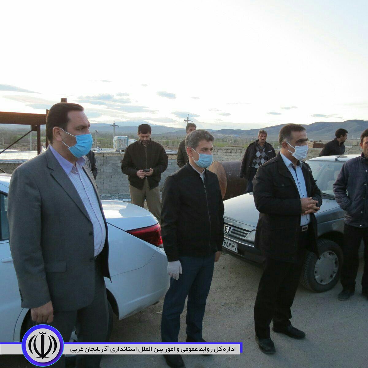 بازدید سرزده فرماندار چایپاره از روستای بابل آباد در راستای پیشگیری از شیوع کرونا