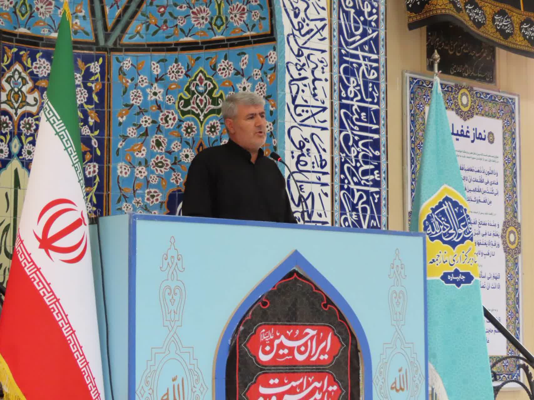 سخنرانی رضا اقلیمیان فرماندار شهرستان چایپاره پیش از خطبه های نماز جمعه