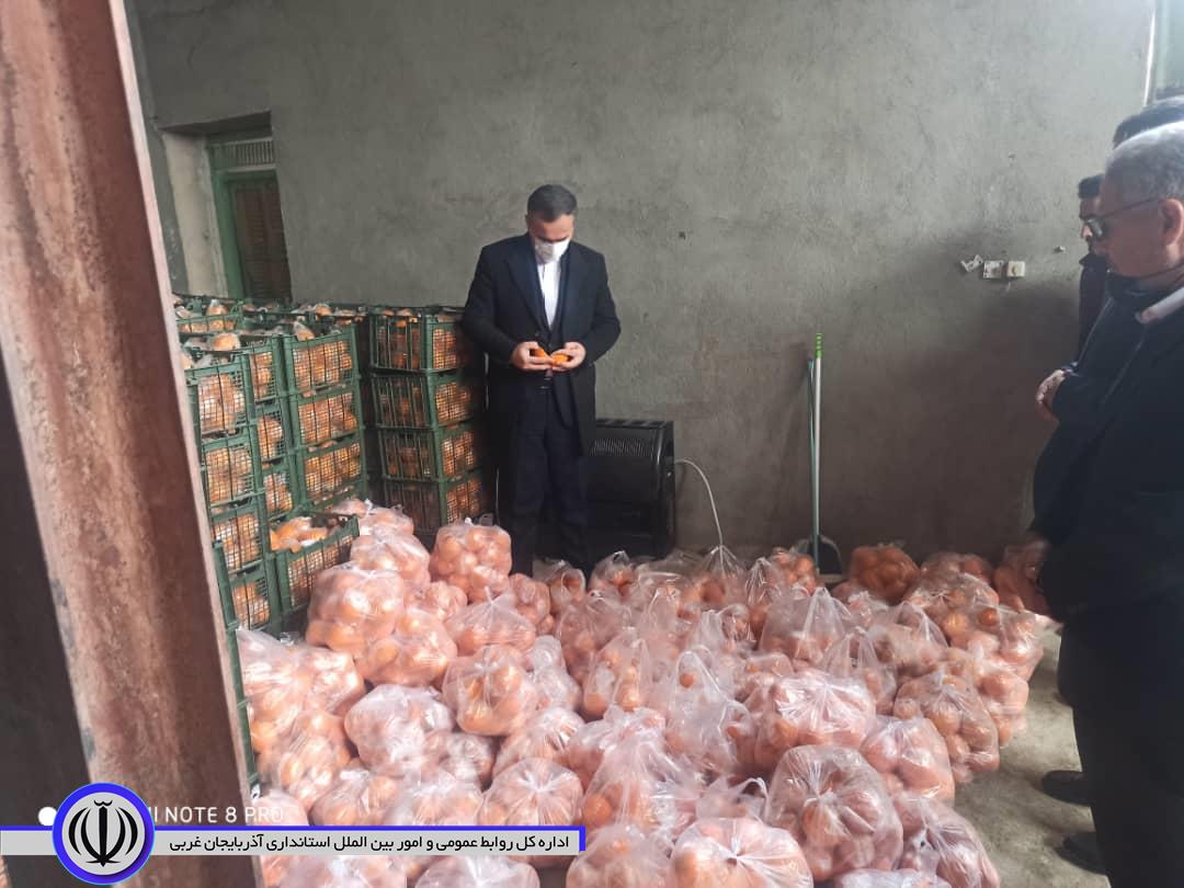 حضور شکورزاده فرماندار شهرستان در تعاون روستایی جهت نظارت بر انبار توزیع میوه شب عید