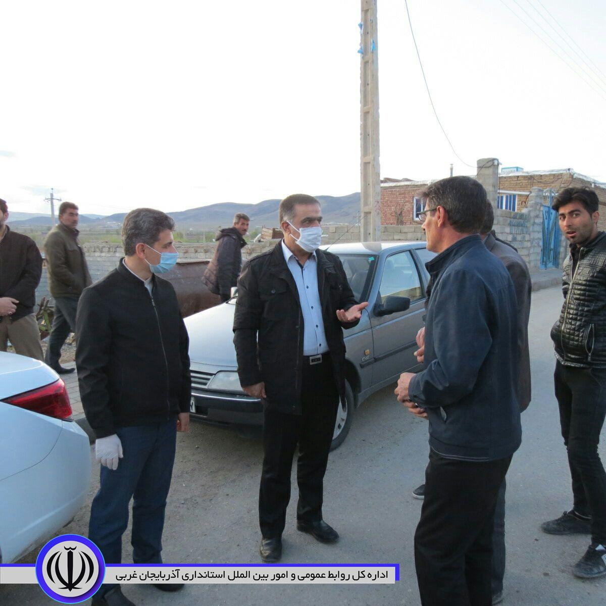 بازدید سرزده فرماندار چایپاره از روستای بابل آباد در راستای پیشگیری از شیوع کرونا